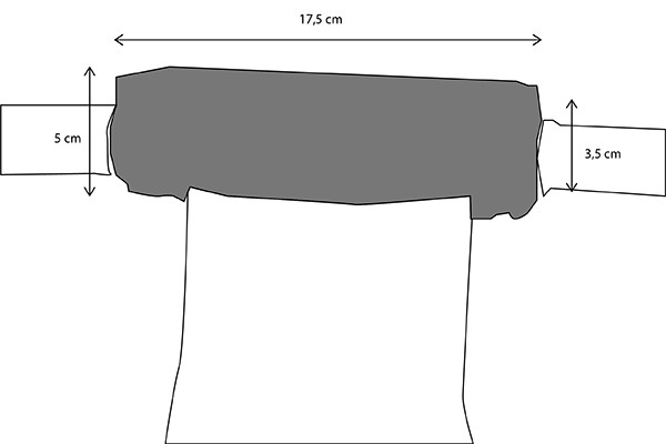 De afmetingen bij bevestiging.