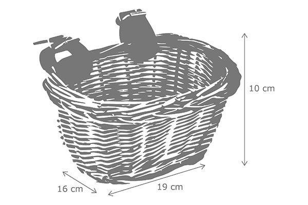 De afmetingen van het mandje