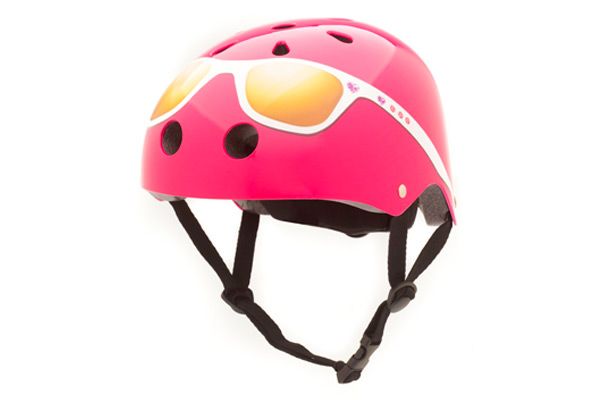 Pink glasses loopfietshelm van Coconuts.