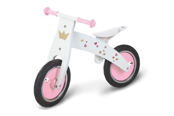 Houten loopfiets witte prinses.