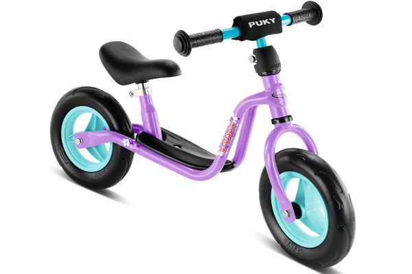 Prachtige loopfiets in de kleuren paars met blauw.