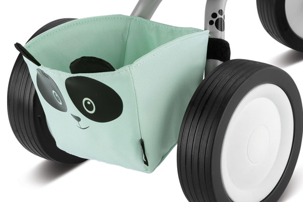 Met mintkleurig Panda mandje 