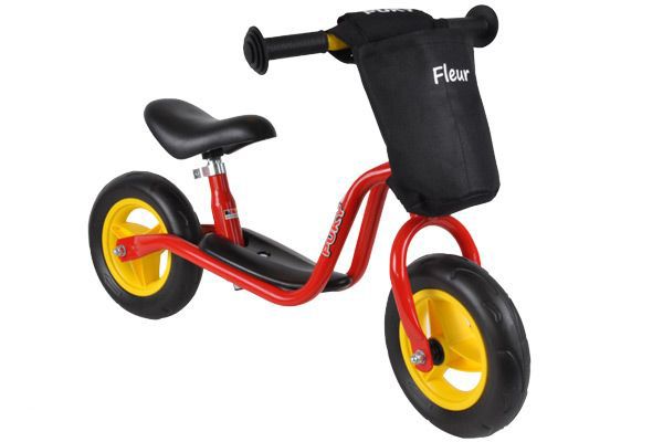 Fleur je eigen loopfiets op met een stuurtas.