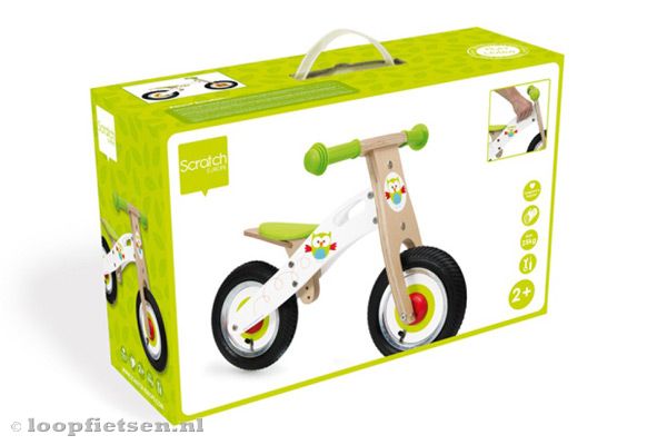 Scratch loopfiets in luxe verpakking.