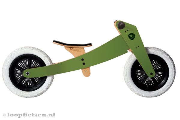 Wishbonebike 2 in 1 groen met laag frame.