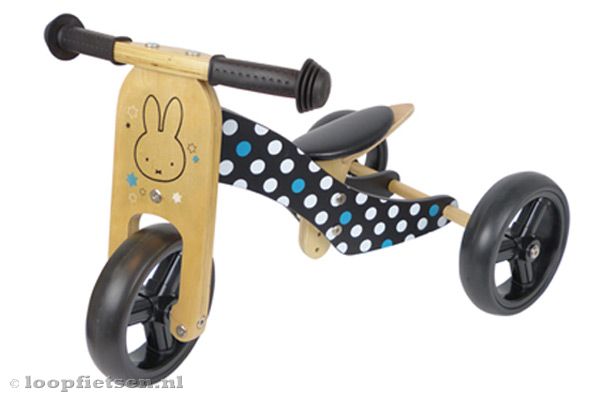 Smart bike 2 in 1 Nijntje gestipt als driewieler.